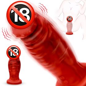 Monster Dildo G Spot Vibrator, 2.9in Thick Silicone Suction Dildo 8 Vibration Modes, Fantasy Huge Dildo for Women