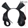 Rabbit Ears Han Chinese Clothing Wig Hairband Updo Hair Bun Headband Ancient Costume Wig Hair Bun Black Hair Extensions