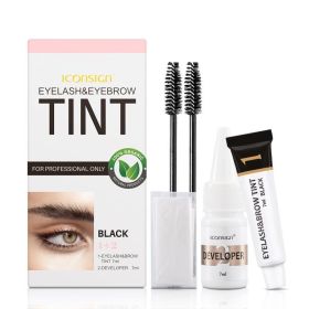 ICONSIGN Eyelash Eyebrow Dye Tint Kit Brow Lamination Mascara Lift Tinting Tattoo Dye Eyes Makeup Tools (Option: BLACK)