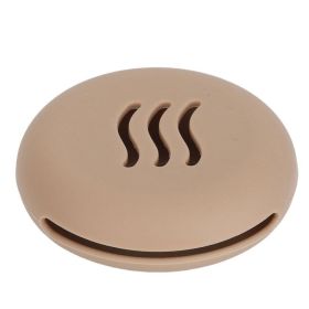 Silicone Powder Puff Holder Breathable Dust Prevention Portable Makeup Sponge Storage Case Brown (Option: Default)