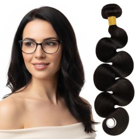 Glueless Body Wave Human Hair Bundles For Daily Wear10A Virgin Remy Hair Weave Soft & Thick Natural BlackHuman Hair Extensions 24 Inches (Option: EE005)