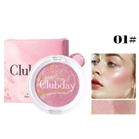 Three Color Streaky Flesh Highlight Powder Blusher Pearl Brightening Marble Pattern All-in-one Dish Rouge (Option: 1)